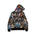 パーカー BAPE FLYER PATTERN SHARK FULL ZIP HOODIE メンズ レディース