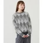 ニット GREY LABEL アーガイルシャギープルオーバー レディース