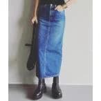 スカート デニム 「woadblue /ウォードブルー」I LINE DENIM SKIRT / Iライン デニムスカート レディース