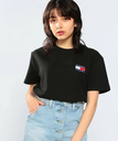 【SALE／40%OFF】TOMMY JEANS ロゴワッペンTシャツ トミーヒルフィガー トップス カットソー・Tシャツ ネイビー