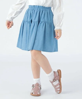 【SALE／50%OFF】SHIPS KIDS SHIPS KIDS:100~130cm / ティアード デニム スカート シップス スカート ミディアムスカート ブルー ネイビー