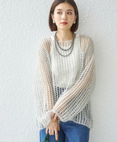 【SALE／50%OFF】SHIPS WOMEN ＜手洗い可能＞モヘヤ メッシュ プルオーバー◇ シップス トップス ニット グレー ブルー【送料無料】