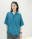 【SALE／62%OFF】RAGEBLUE 透かし編み/メッシュ/ビッグシルエット/ニットシャツカーディガン レイジブルー トップス シャツ・ブラウス ブルー ホワイト ブラック ブラウン