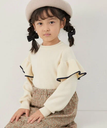 【SALE／30%OFF】ROPE' PICNIC KIDS 【KIDS】マシュマロフリルニット/リンクコーデ ロペピクニック トップス ニット ホワイト グリーン ネイビー