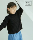 【SALE／30%OFF】ROPE' PICNIC KIDS 【KIDS】リブ切り替えニットプルオーバー/WEB限定サイズ:110cm・リンクコーデ ロペピクニック トップス ニット ブラック ホワイト ネイビー レッド