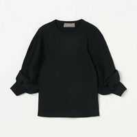 【SALE／20%OFF】HELIOPOLE VOLUME HALF SLEEVE KNIT エリオポール トップス ニット ブラック ブルー【送料無料】