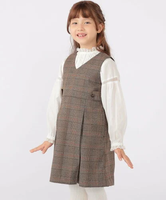 SHIPS KIDS SHIPS KIDS:100~130cm / チェック ジャンパー スカート シップス ワンピース・ドレス ワンピース ブラウン グレー【送料無料】