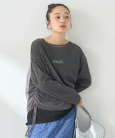 【SALE／70%OFF】earth music&ecology SET2点ドロストシアープルオーバー+ロゴTee アースミュージック&エコロジー トップス カットソー・Tシャツ ブラック ピンク ベージュ ブルー