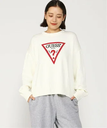 GUESS JEANS GUESS JEANS ロゴ セーター(W)GJ Big Triangle Sweater ゲス トップス ニット ホワイト ブラック【送料無料】