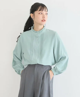 【SALE／20%OFF】earth music&ecology フリルピンタックブラウス アースミュージック&エコロジー トップス シャツ・ブラウス グリーン ピンク ホワイト ブラック