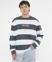 GUESS Originals GUESS Originals 長袖 シャツ(M)Striped Long-Sleeve ゲス トップス カットソー・Tシャツ グレー【送料無料】