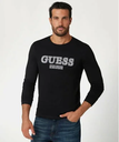 GUESS GUESS 長袖Tシャツ(M)LS Cn Guess Box Logo Tee ゲス トップス カットソー・Tシャツ ブラック【送料無料】