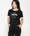 GUESS GUESS 半袖 Tシャツ(W)RAQUELLE Crop T-Shirt ゲス トップス カットソー・Tシャツ ブラック ホワイト【送料無料】