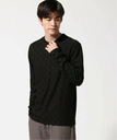 GUESS GUESS 長袖Tシャツ(M)LS Tonal Peony Jacquard Crew ゲス トップス カットソー・Tシャツ ブラック ホワイト【送料無料】