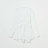 EVA MANN WAIST FRILL BLOUSE エリオポール トップス シャツ・ブラウス ホワイト ブラック【送料無料】