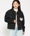 GUESS JEANS (W)GUESS JEANS Oversize Trucker Jacket ゲス ジャケット・アウター その他のジャケット・アウター ブラック【送料無料】