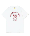 A BATHING APE BAPE STORE RAKUTEN FASHION SHARK COLLEGE TEE ア ベイシング エイプ トップス カットソー・Tシャツ ホワイト【送料無料】