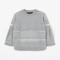 boussole LACE CREWNECK PULL OVER エリオポール トップス ニット グレー ブラック【送料無料】