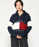 【SALE／30%OFF】TOMMY JEANS (W)TOMMY HILFIGER(トミーヒルフィガー)フラッグラグビーセーター トミーヒルフィガー トップス ニット ネイビー【送料無料】