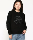 GUESS (W)KATE 4G Logo Rn Ls Sweater ゲス トップス ニット ブラック ホワイト【送料無料】