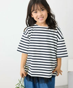 ROPE' PICNIC KIDS 【KIDS】ハーフスリーブボーダーTシャツ ロペピクニック トップス カットソー・Tシャツ ネイビー ピンク