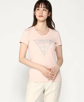 GUESS GUESS/(W)Signature Triangle Tee ゲス トップス カットソー・Tシャツ ピンク ブラック ホワイト【送料無料】