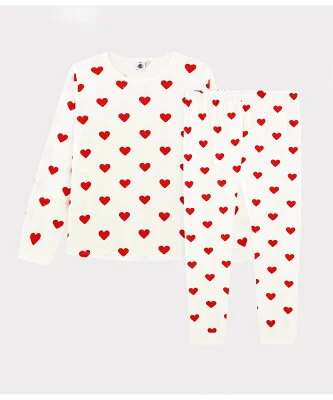 PETIT BATEAU ハートプリント長袖パジャマ