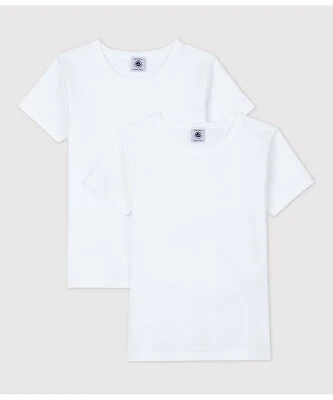 PETIT BATEAU ホワイト半袖Tシャツ2枚組
