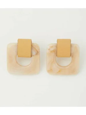 AZUL by moussy LEATHER*MARBLE EARRINGS