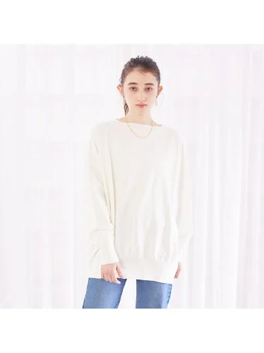 Rouge vif la cle クルーネックオーバープルオーバー