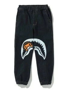 A BATHING APE MILO SHARK JOGGER DENIM PANTS K