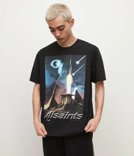 【SALE／60%OFF】ALLSAINTS (M)ANDROMEDA SS CREW オールセインツ トップス カットソー・Tシャツ ブラック【送料無料】