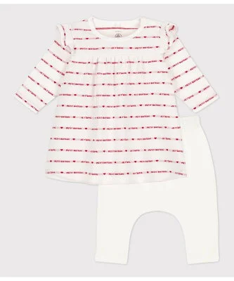 PETIT BATEAU ジャカードワンピース&レギンスセット