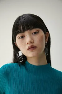 AZUL BY MOUSSY BICOLOR FAUX LEATHER EARRINGS