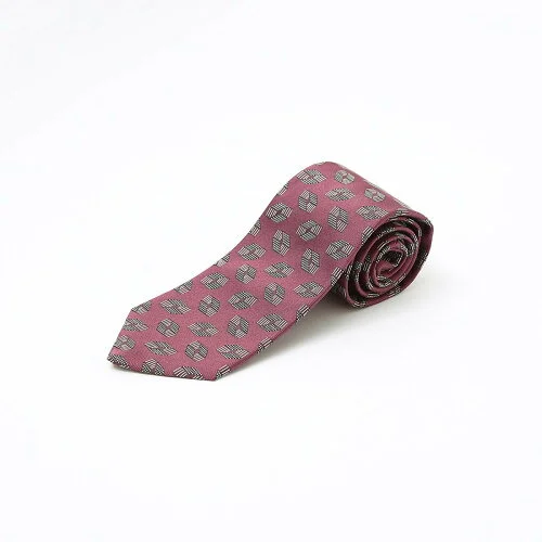 ABAHOUSE LASTWORD 【IMPORT FABRIC TIE】シルク ジオメトリック小紋 ネクタイ