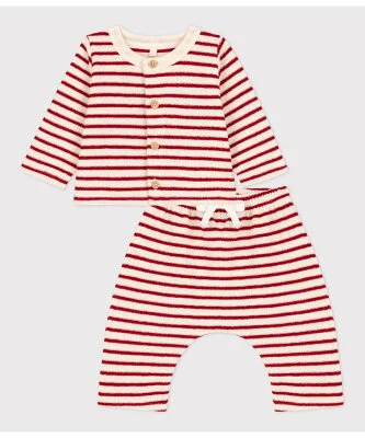 PETIT BATEAU パイルカーディガン&パンツセット