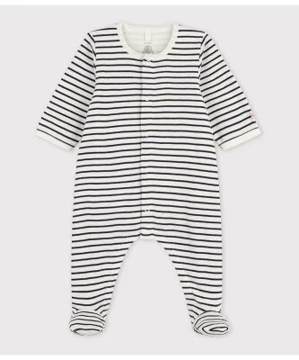 PETIT BATEAU ミニマリニエール前開きロンパース