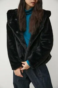 AZUL BY MOUSSY FLUFFY HOODIE COAT