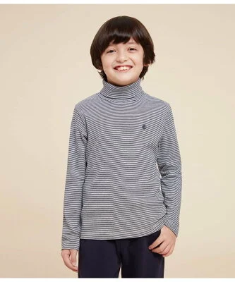 PETIT BATEAU ミラレタートルネック長袖Tシャツ