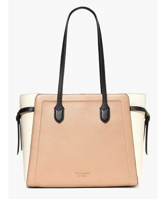 kate spade new york ノット カラーブロック ぺブル レザー ラージ トート