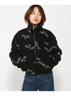 GUESS バイカー ジャケット ブルゾン (W)Boa Logo Jacket