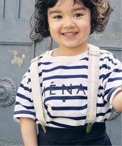 IENA ENFANT 《追加》【BASIC】ボーダーエトワールロゴ半袖Tシャツ kids(90-140cm)