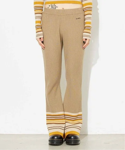 X-girl PARTIAL STRIPE KNIT PANTS ニットパンツ