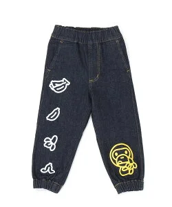 A BATHING APE BABY MILO BANANA JOGGER DENIM PANTS K