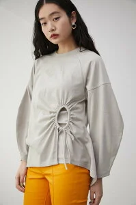 AZUL by moussy SIDE SHIRRING ASYMME CUT TOPS