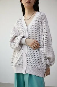 AZUL by moussy MESH KNIT CARDIGAN