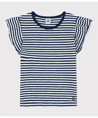 PETIT BATEAU スラブジャージボーダー半袖Tシャツ