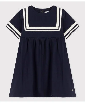 PETIT BATEAU ネイビーフレアワンピース