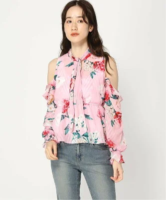 GUESS (W)CHLOE RUFFLE TOP