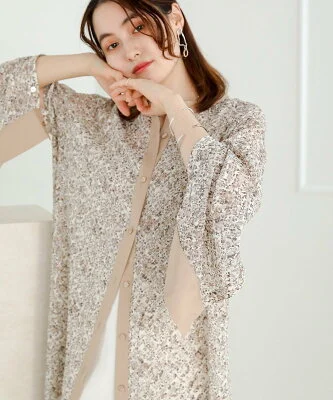 Bab ジャガード小花柄シャツワンピース